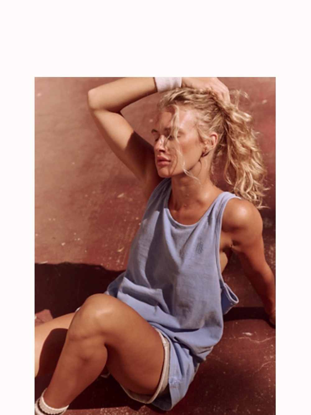 FP Movement by Free People Light Blue Rundown Tank
